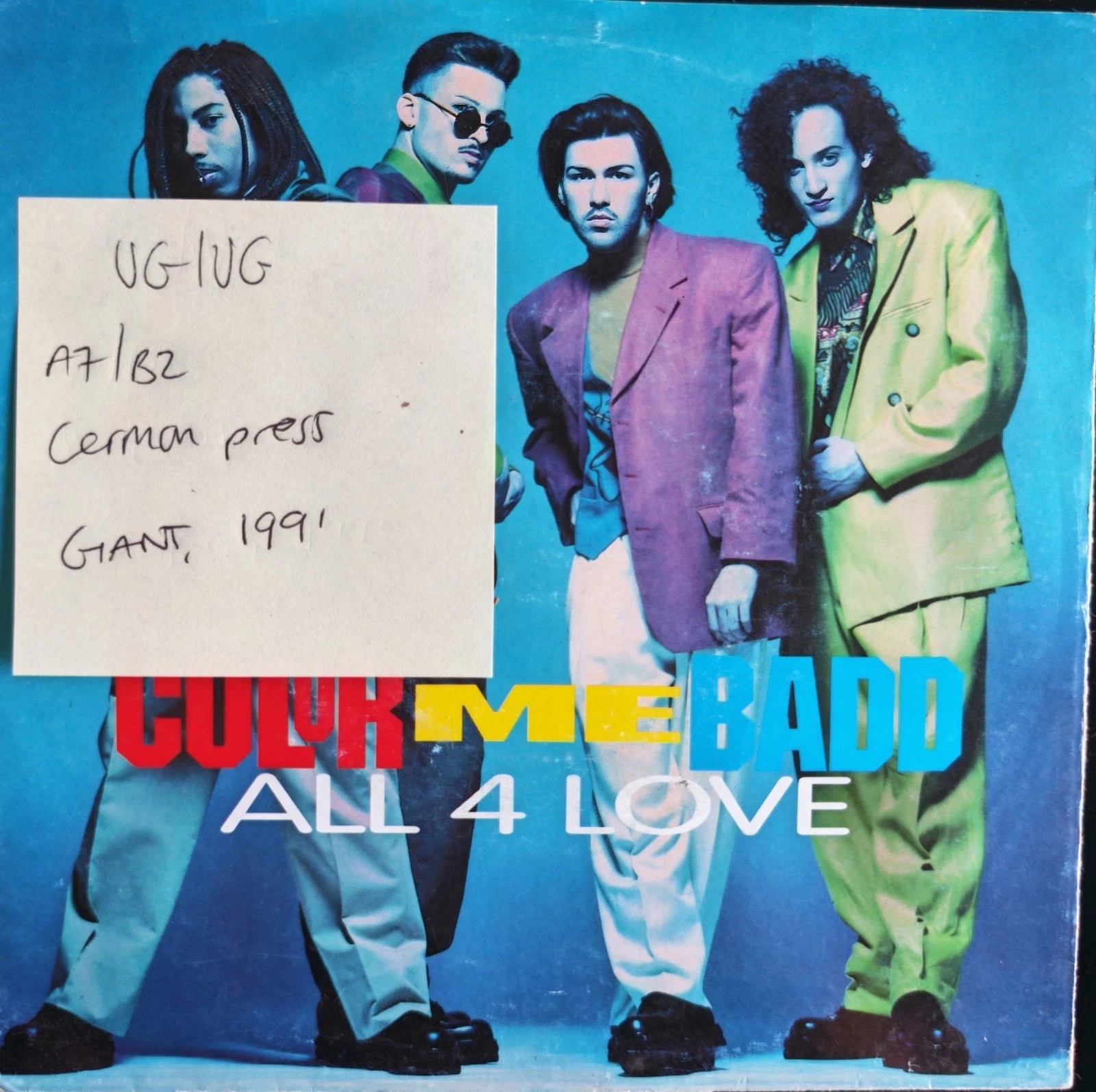 Color Me Badd All 4 Love Vinyl Record 7" VG/VG W0053 1991 sleeve Color Me Badd All 4 Love Vinyl Record 7" VG/VG W0053 1991 sleeve