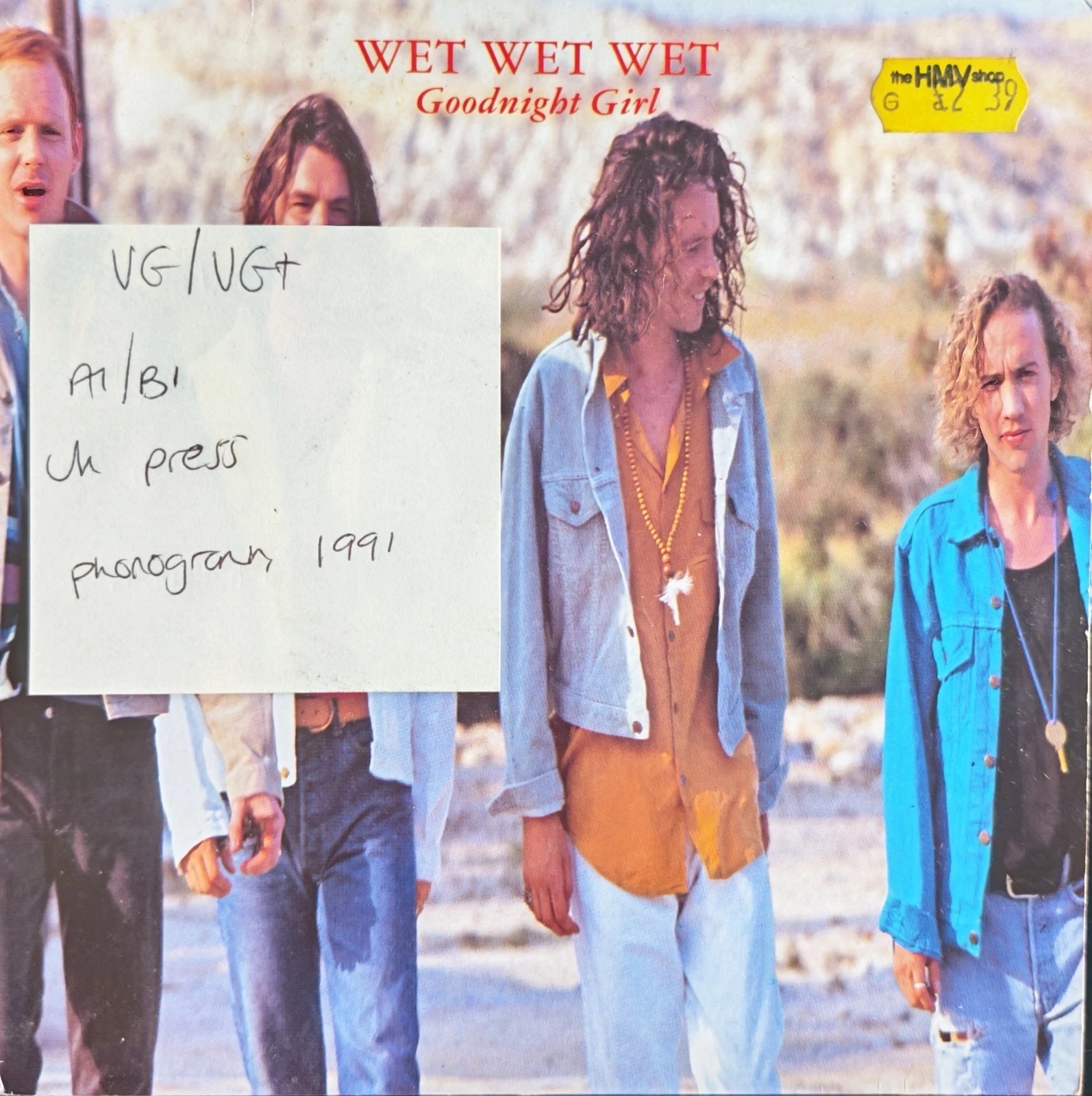 Wet Wet Wet Goodnight Girl Vinyl Record 7" VG/VG+ JEWEL17 1991 sleeve Wet Wet Wet Goodnight Girl Vinyl Record 7" VG/VG+ JEWEL17 1991 sleeve