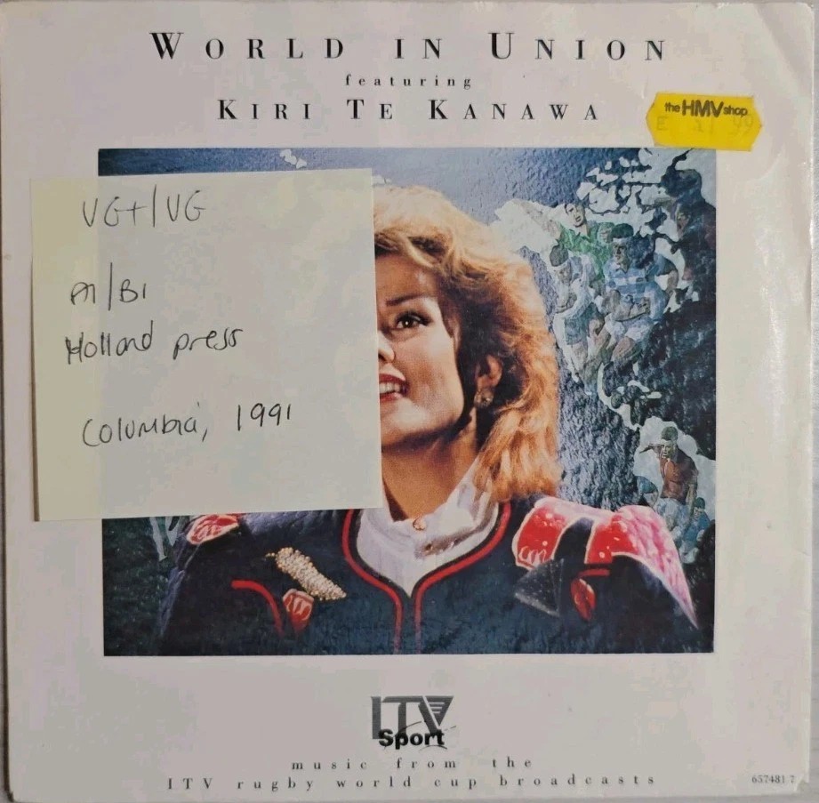 Kiri Te Kanawa World In Union Vinyl Record 7" VG+/VG 657481 1991 sleeve Kiri Te Kanawa World In Union Vinyl Record 7" VG+/VG 657481 1991 sleeve