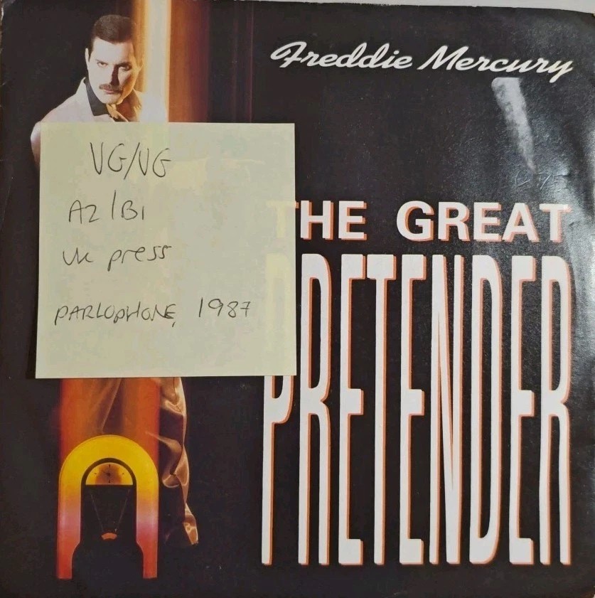 Freddie Mercury The Great Pretender Vinyl Record 12" VG/VG 12R 6151 1987 vinyl record sleeve Freddie Mercury The Great Pretender Vinyl Record 12" VG/VG 12R 6151 1987 vinyl record sleeve