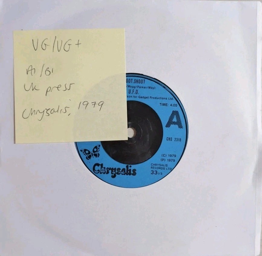 UFO Shoot Shoot Vinyl Record 7" VG/VG+ CHS2318 1979 sleeve UFO Shoot Shoot Vinyl Record 7" VG/VG+ CHS2318 1979 sleeve