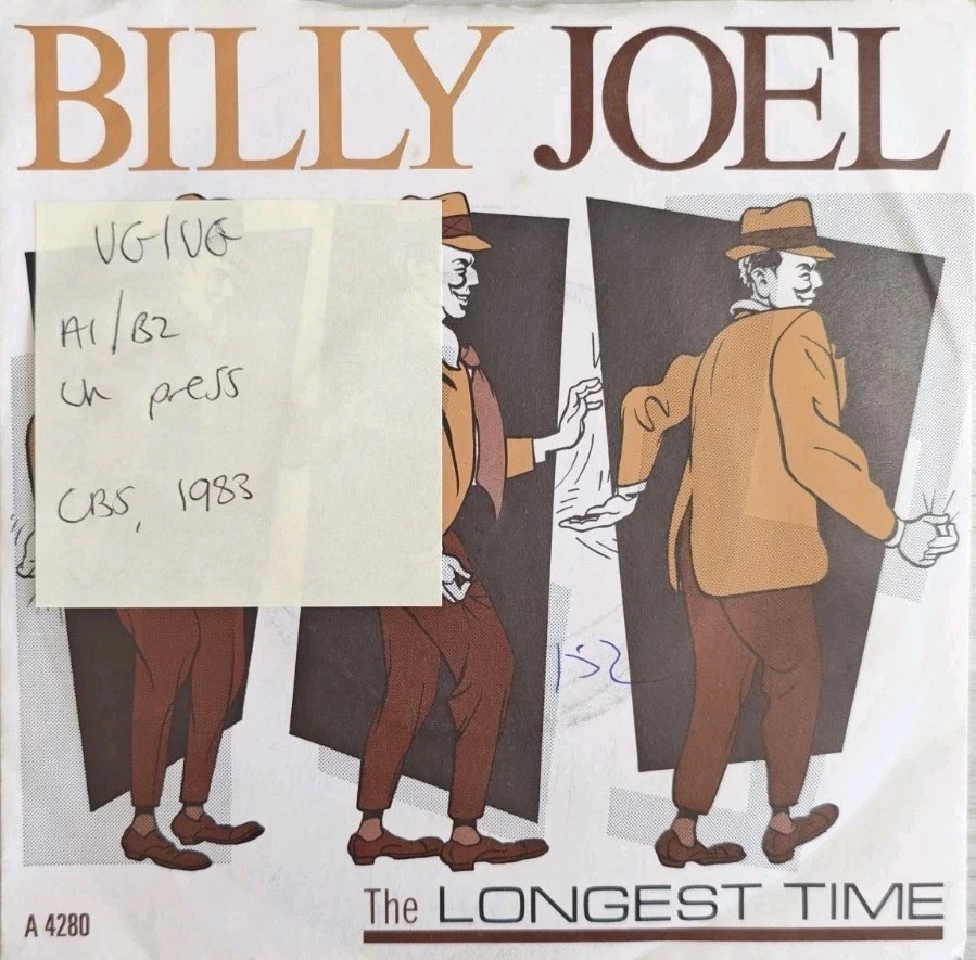 Billy Joel The Longest Time Vinyl Record 7" VG/VG CBSA4280 1983 sleeve Billy Joel The Longest Time Vinyl Record 7" VG/VG CBSA4280 1983 sleeve