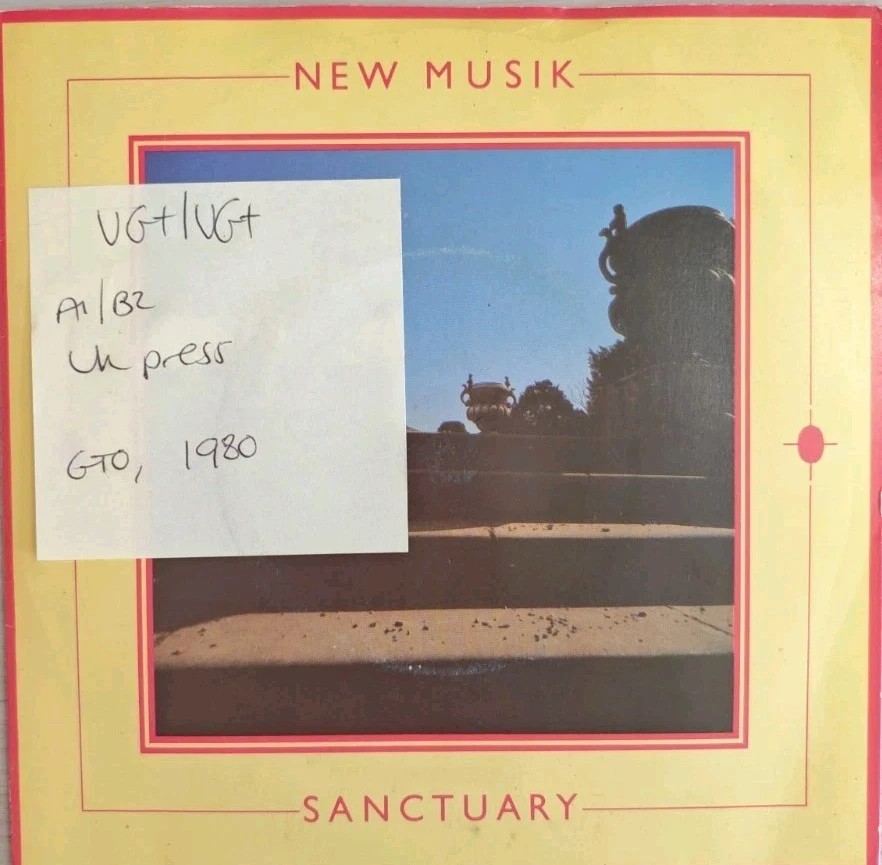 New Musik Sanctuary Vinyl Record 7" VG+/VG+ GT 275 1980 sleeve New Musik Sanctuary Vinyl Record 7" VG+/VG+ GT 275 1980 sleeve