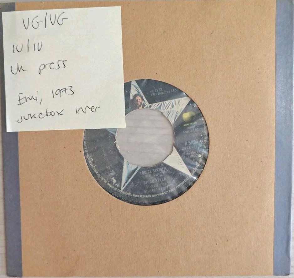 Ringo Starr You're Sixteen Devil Woman Vinyl Record 7" VG/VG R 5995 1973 sleeve Ringo Starr You're Sixteen Devil Woman Vinyl Record 7" VG/VG R 5995 1973 sleeve