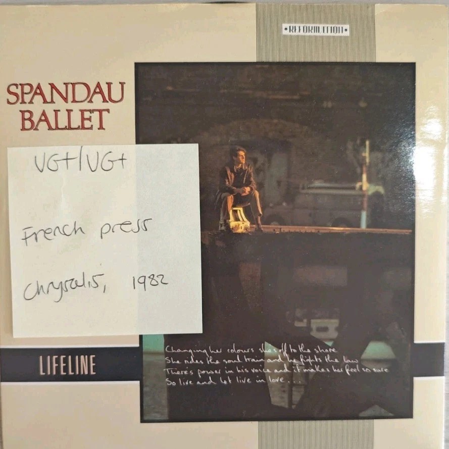 Spandau Ballet Lifeline Vinyl Record 7" VG+/VG+ CHS 2642 1982 sleeve Spandau Ballet Lifeline Vinyl Record 7" VG+/VG+ CHS 2642 1982 sleeve