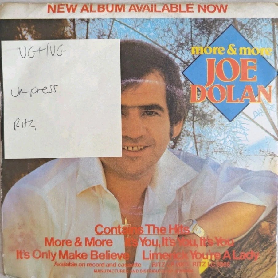 Joe Dolan More And More Vinyl Record 7" VG+/VG RITZ19 sleeve Joe Dolan More And More Vinyl Record 7" VG+/VG RITZ19 sleeve