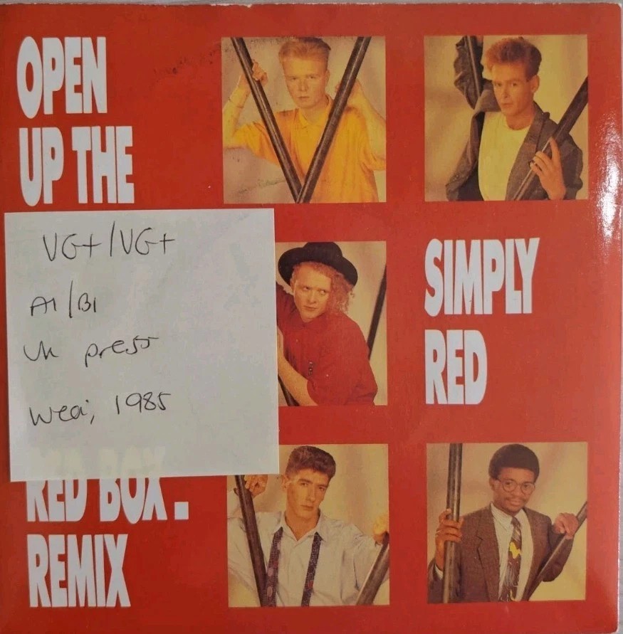 Simply Red Open Up The Red Box Vinyl Record 7" VG+/VG+ YZ75 sleeve Simply Red Open Up The Red Box Vinyl Record 7" VG+/VG+ YZ75 sleeve