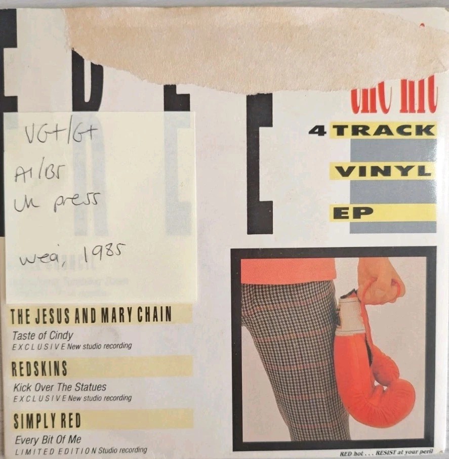 Various The Hit Red Hot EP Vinyl Record 7" VG+/G+ HOT001 1985 sleeve Various The Hit Red Hot EP Vinyl Record 7" VG+/G+ HOT001 1985 sleeve