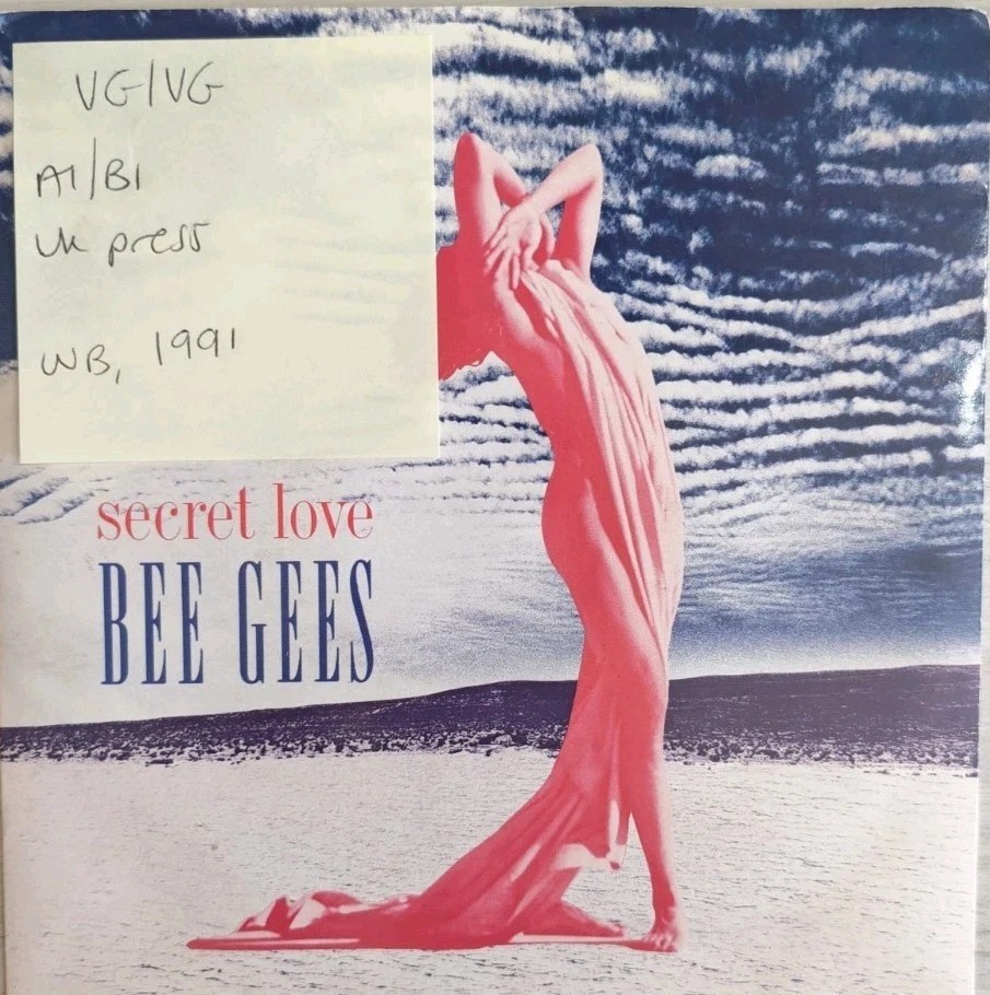 Bee Gees Secret Love / True Confessions Vinyl Record 7" VG/VG W0014 vinyl record sleeve Bee Gees Secret Love / True Confessions Vinyl Record 7" VG/VG W0014 vinyl record sleeve