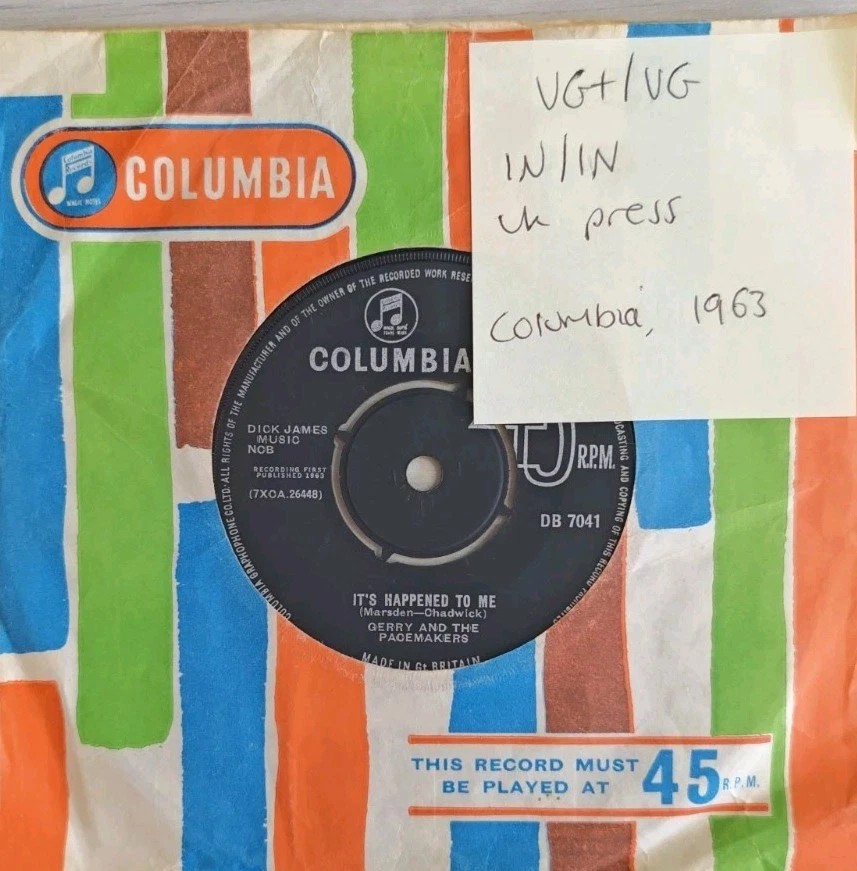 Gerry & The Pacemakers I Like It Vinyl Record 7" VG+/VG DB 7041 1963 sleeve Gerry & The Pacemakers I Like It Vinyl Record 7" VG+/VG DB 7041 1963 sleeve