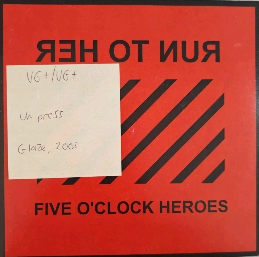 Five O'Clock Heroes Run To Her Vinyl Record 7" VG+/VG+ GLAZE03 2005 sleeve Five O'Clock Heroes Run To Her Vinyl Record 7" VG+/VG+ GLAZE03 2005 sleeve