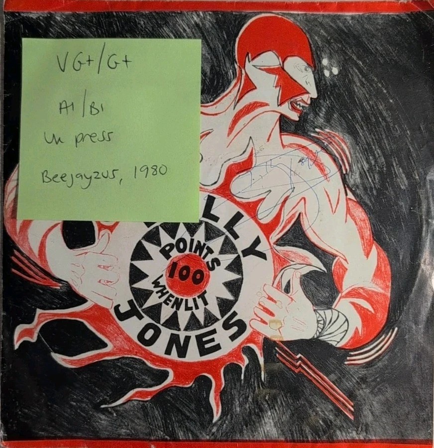 Billy Jones Points 100 When Lit Vinyl Record 7" VG+/G+ 1980 1st Press sleeve Billy Jones Points 100 When Lit Vinyl Record 7" VG+/G+ 1980 1st Press sleeve