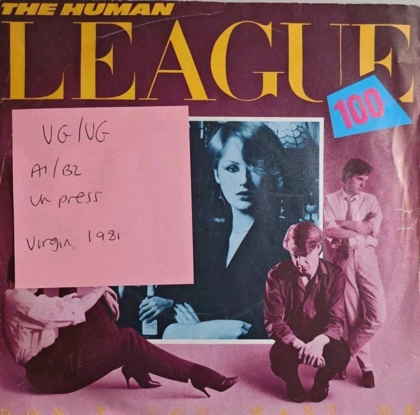 The Human League 100 Vinyl Record 7" VG/VG VS466 1981 sleeve The Human League 100 Vinyl Record 7" VG/VG VS466 1981 sleeve