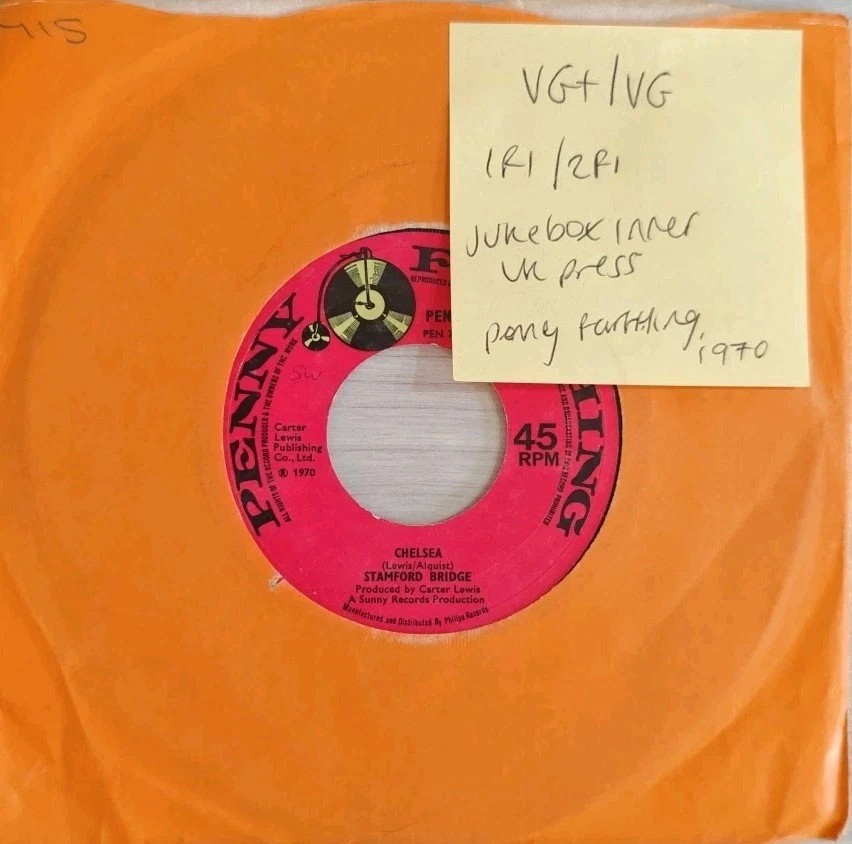 Stamford Bridge Chelsea Vinyl Record 7" VG+/VG PEN715 1970 sleeve Stamford Bridge Chelsea Vinyl Record 7" VG+/VG PEN715 1970 sleeve