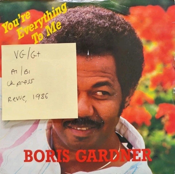 Boris Gardiner You're Everything To Me Vinyl Record 7" VG/G+ REV735 1986 vinyl record sleeve Boris Gardiner You're Everything To Me Vinyl Record 7" VG/G+ REV735 1986 vinyl record sleeve