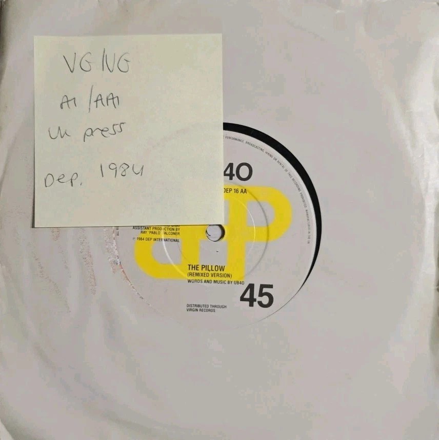 UB40 I'm Not Fooled / The Pillow Vinyl Record 7" VG/VG DEP16AA 1984 sleeve UB40 I'm Not Fooled / The Pillow Vinyl Record 7" VG/VG DEP16AA 1984 sleeve