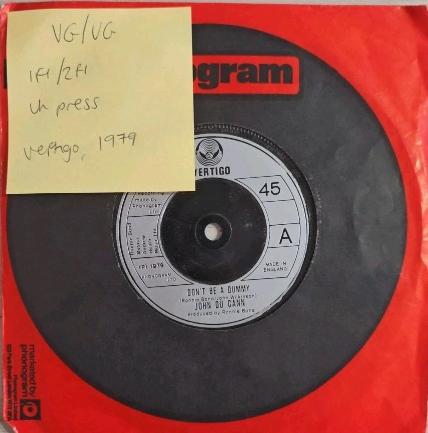 John Du Cann Don't Be A Dummy Vinyl Record 7" VG/VG 6058241 1979 sleeve John Du Cann Don't Be A Dummy Vinyl Record 7" VG/VG 6058241 1979 sleeve