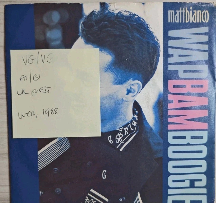 Matt Bianco Wap-Bam-Boogie Vinyl Record 7" VG/VG YZ188R 1988 sleeve Matt Bianco Wap-Bam-Boogie Vinyl Record 7" VG/VG YZ188R 1988 sleeve