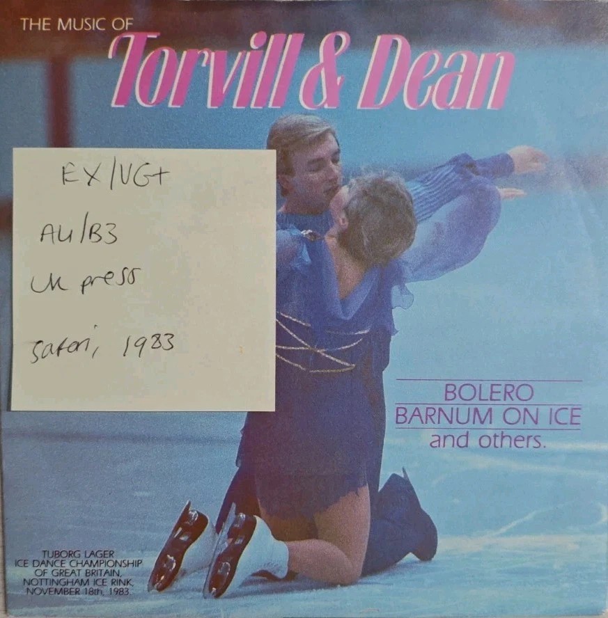 The Music of Torvill & Dean Vinyl Record 7" EX/VG+ SKATE1 1983 sleeve The Music of Torvill & Dean Vinyl Record 7" EX/VG+ SKATE1 1983 sleeve