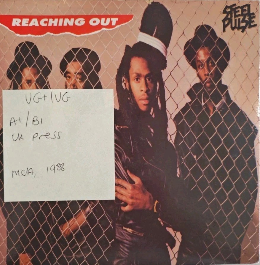 Steel Pulse Reaching Out Vinyl Record 7" VG+/VG MCA1283 1988 sleeve Steel Pulse Reaching Out Vinyl Record 7" VG+/VG MCA1283 1988 sleeve