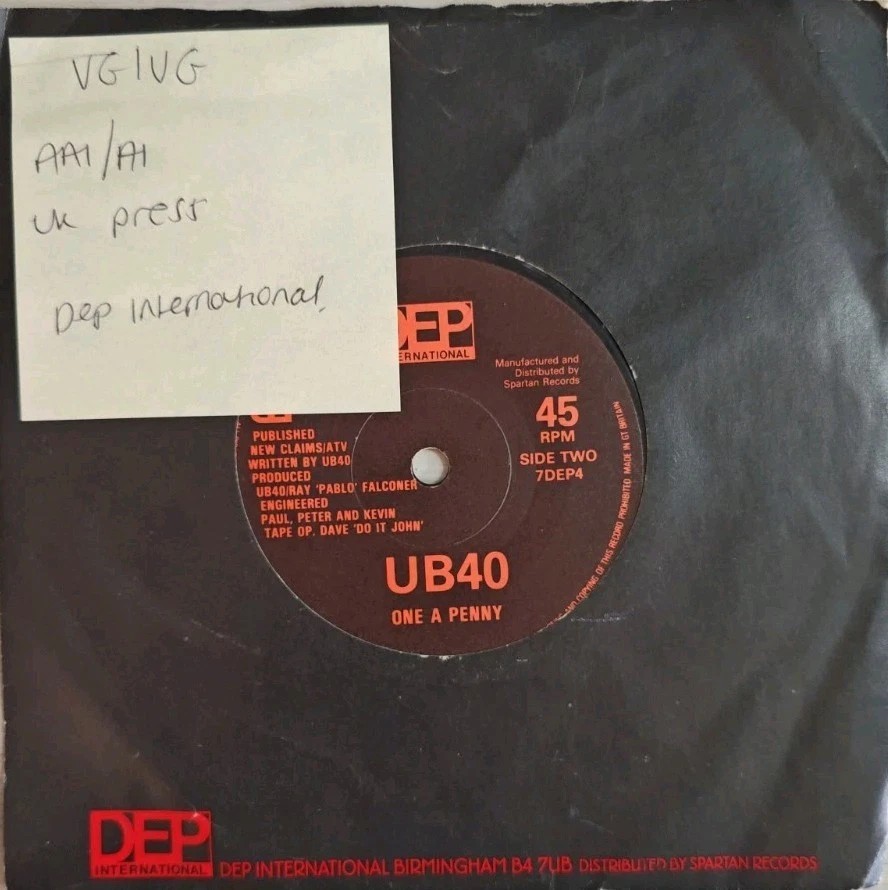 UB40 Love Is All Is All Right Vinyl Record 7" VG/VG 7 DEP 4 sleeve UB40 Love Is All Is All Right Vinyl Record 7" VG/VG 7 DEP 4 sleeve