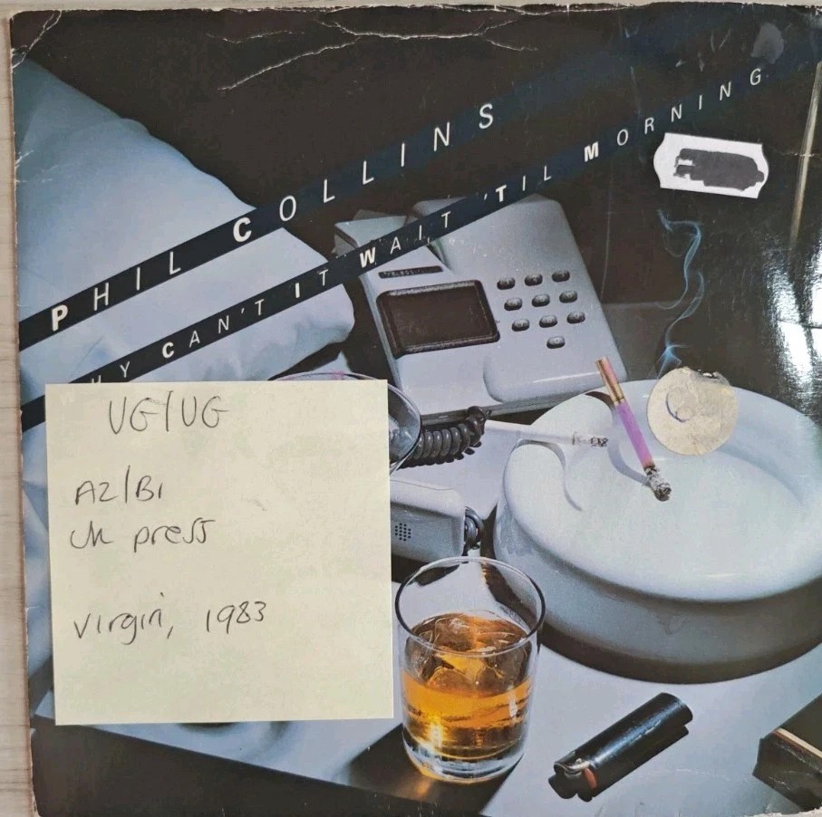 Phil Collins Why Can't It Wait 'Til Morning Vinyl Record 7" VG/VG VS 603 1983 sleeve Phil Collins Why Can't It Wait 'Til Morning Vinyl Record 7" VG/VG VS 603 1983 sleeve
