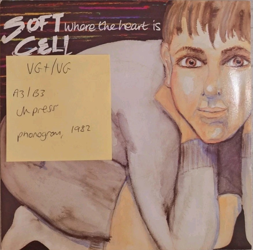 Soft Cell Where The Heart Is Vinyl Record 7" VG+/VG BZS 16 1982 sleeve Soft Cell Where The Heart Is Vinyl Record 7" VG+/VG BZS 16 1982 sleeve