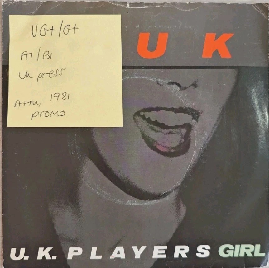 UK Players Girl Vinyl Record 7" VG+/G+ AMS8169 1981 sleeve UK Players Girl Vinyl Record 7" VG+/G+ AMS8169 1981 sleeve
