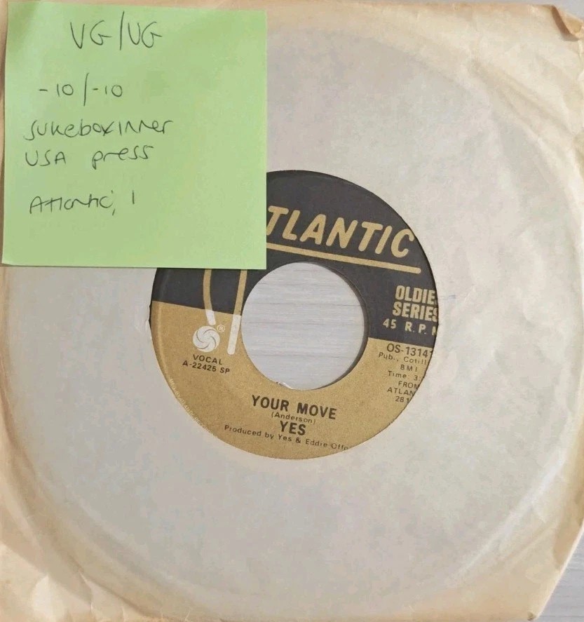 Yes Your Move Vinyl Record 7" VG/VG OS1314 sleeve Yes Your Move Vinyl Record 7" VG/VG OS1314 sleeve