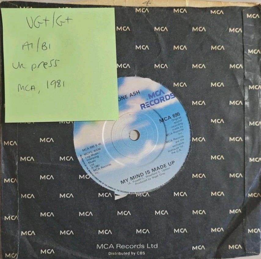 Wishbone Ash My Mind Is Made Up Vinyl Record 7" VG+/G+ MCA695 1981 sleeve Wishbone Ash My Mind Is Made Up Vinyl Record 7" VG+/G+ MCA695 1981 sleeve
