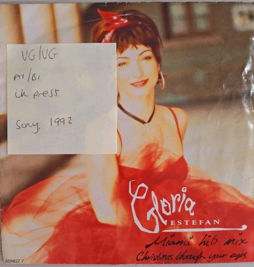 Gloria Estefan Christmas Through Your Eyes Vinyl Record 7" VG/VG 658337 sleeve Gloria Estefan Christmas Through Your Eyes Vinyl Record 7" VG/VG 658337 sleeve
