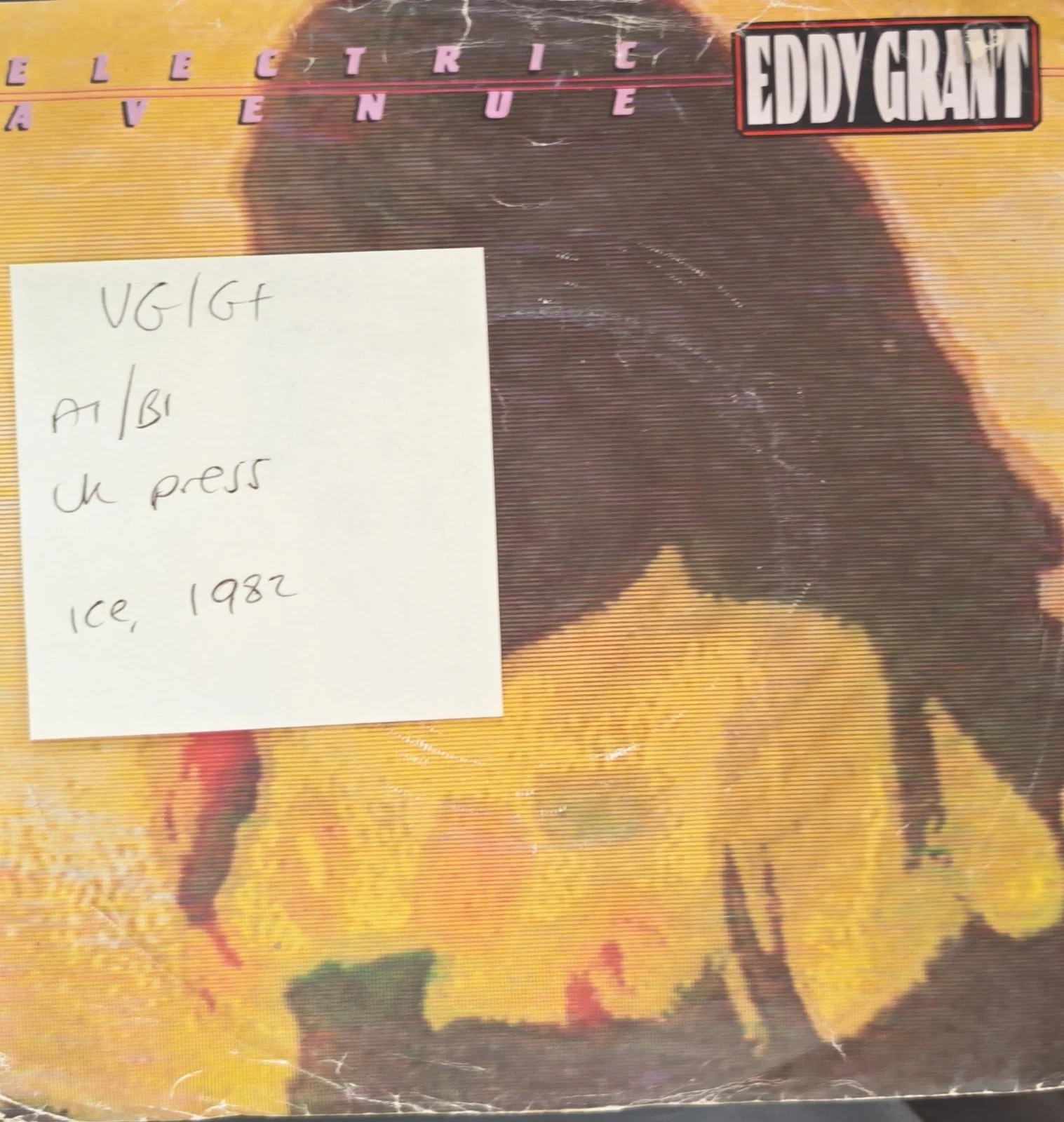 Eddy Grant Electric Avenue Vinyl Record 7" VG/G+ ICE57 1982 vinyl record sleeve Eddy Grant Electric Avenue Vinyl Record 7" VG/G+ ICE57 1982 vinyl record sleeve