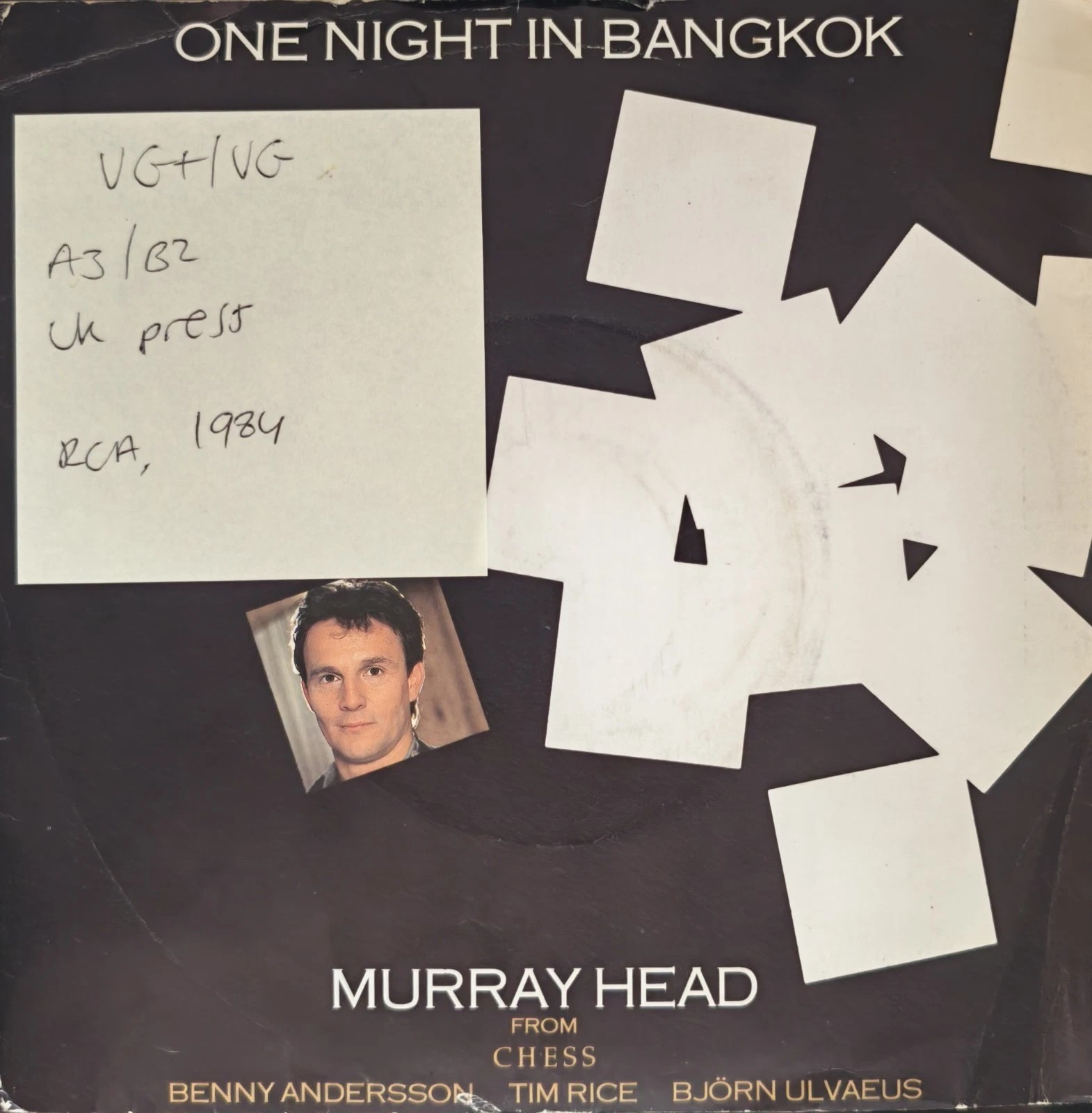 Chess One Night In Bangkok Vinyl Record 7" VG+/VG CHESS1 1984 sleeve Chess One Night In Bangkok Vinyl Record 7" VG+/VG CHESS1 1984 sleeve
