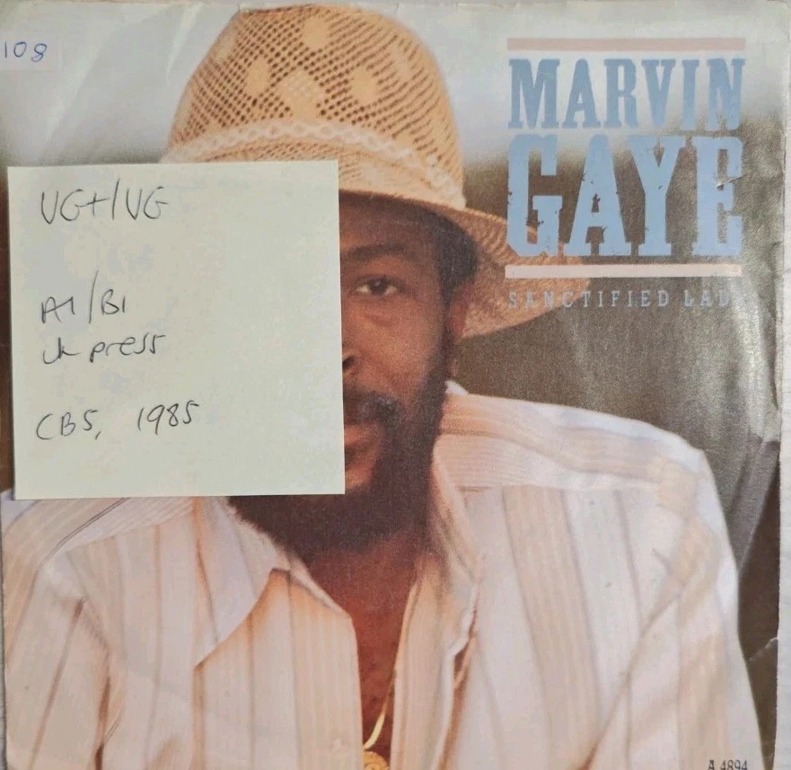 Marvin Gaye Sanctified Lady Vinyl Record 7" VG+/VG A 4894 1985 vinyl record sleeve Marvin Gaye Sanctified Lady Vinyl Record 7" VG+/VG A 4894 1985 vinyl record sleeve