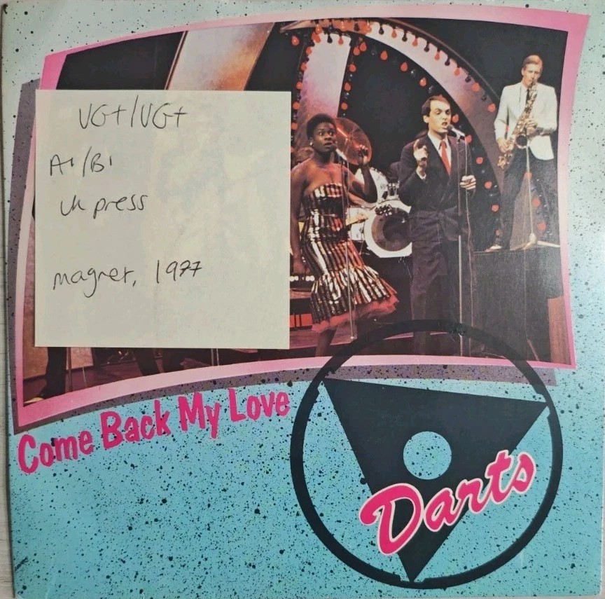 Darts Come Back My Love Vinyl Record 7" VG+/VG+ MAG110 1977 sleeve Darts Come Back My Love Vinyl Record 7" VG+/VG+ MAG110 1977 sleeve