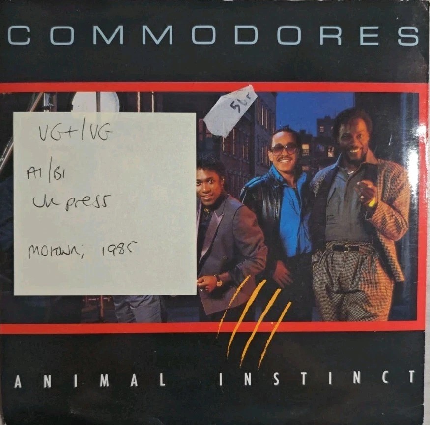 Commodores Animal Instinct Vinyl Record 7" VG+/VG ZB 40097 1985 sleeve Commodores Animal Instinct Vinyl Record 7" VG+/VG ZB 40097 1985 sleeve
