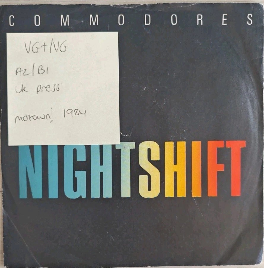 Commodores Nightshift Vinyl Record 7" VG+/VG TMG1371 1984 sleeve Commodores Nightshift Vinyl Record 7" VG+/VG TMG1371 1984 sleeve