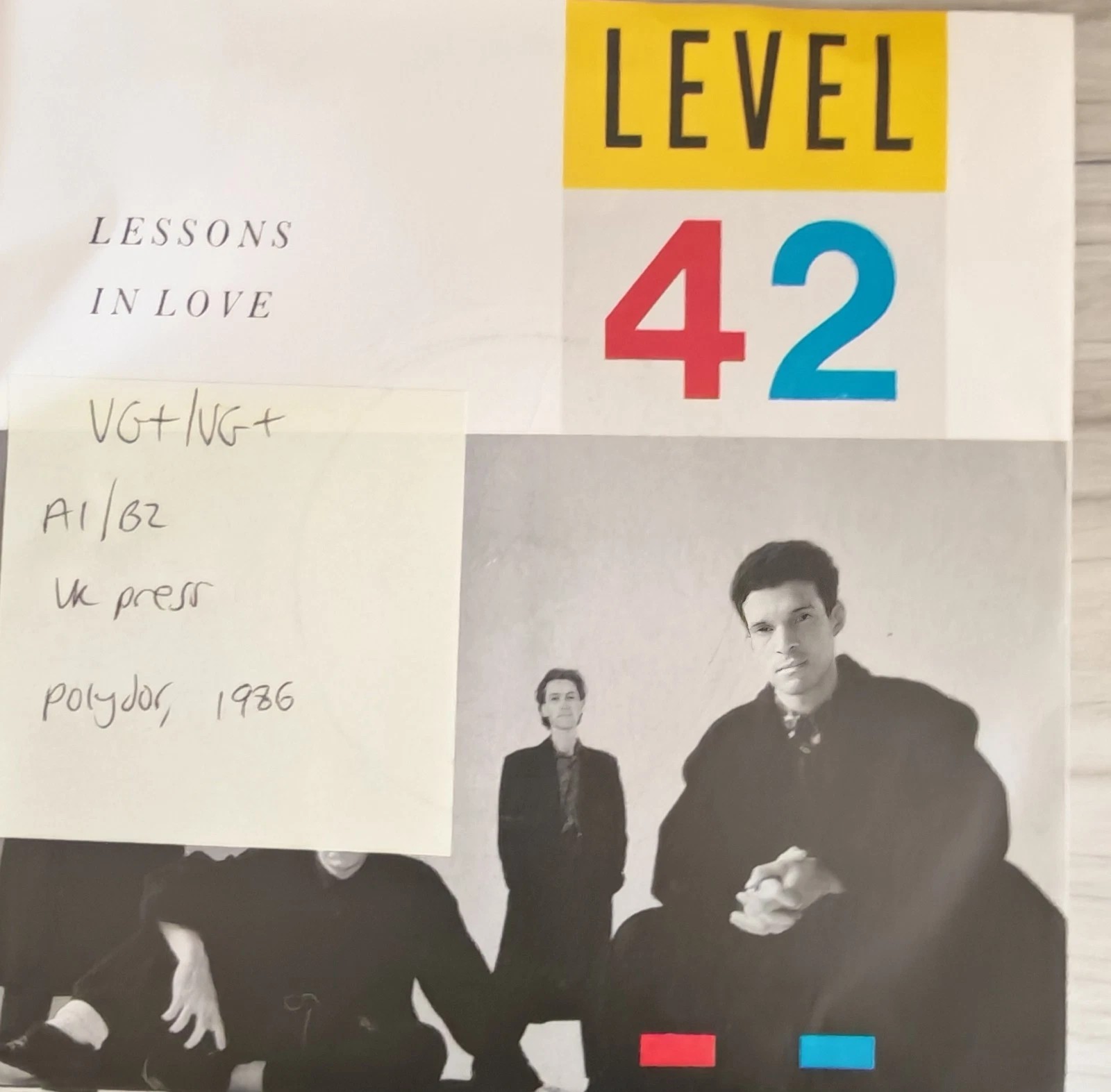 Level 42 Lessons In Love Vinyl Record 7" VG+/EX POSP 790 sleeve Level 42 Lessons In Love Vinyl Record 7" VG+/EX POSP 790 sleeve