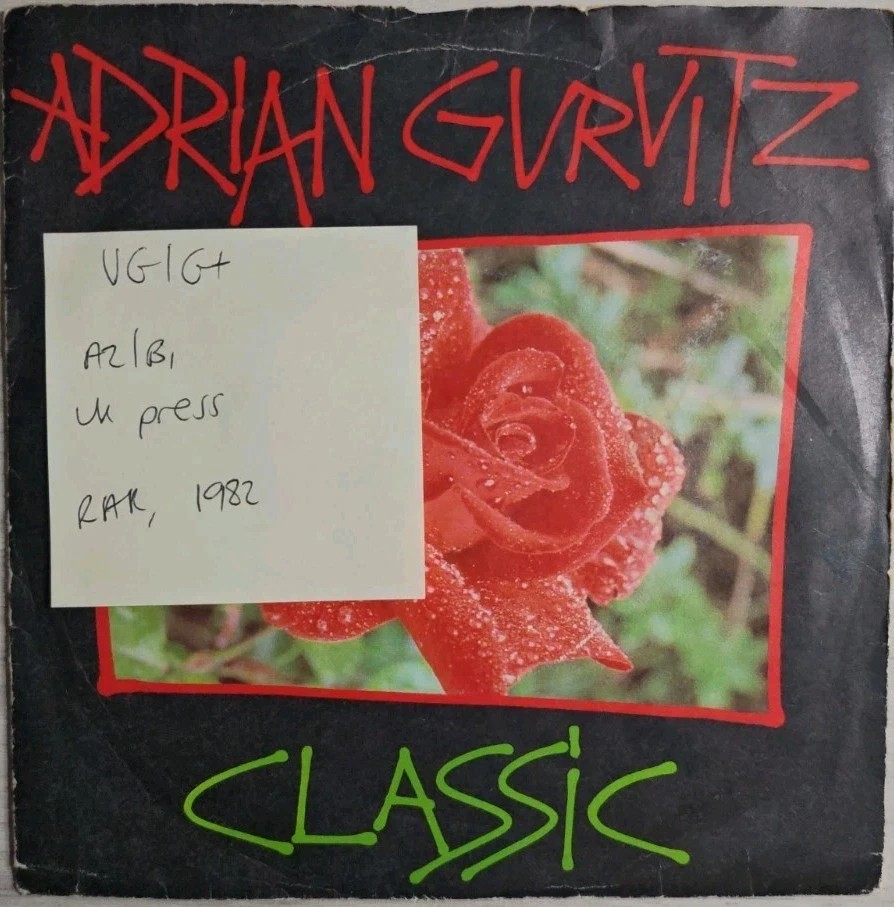 Adrian Gurvitz Classic Vinyl Record 7" VG/G+ RAK339 1982 sleeve Adrian Gurvitz Classic Vinyl Record 7" VG/G+ RAK339 1982 sleeve