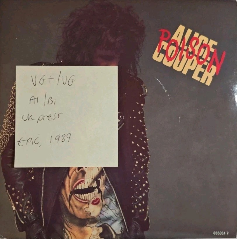 Alice Cooper Poison Vinyl Record 7" VG+/VG 655061 7 1989 sleeve Alice Cooper Poison Vinyl Record 7" VG+/VG 655061 7 1989 sleeve