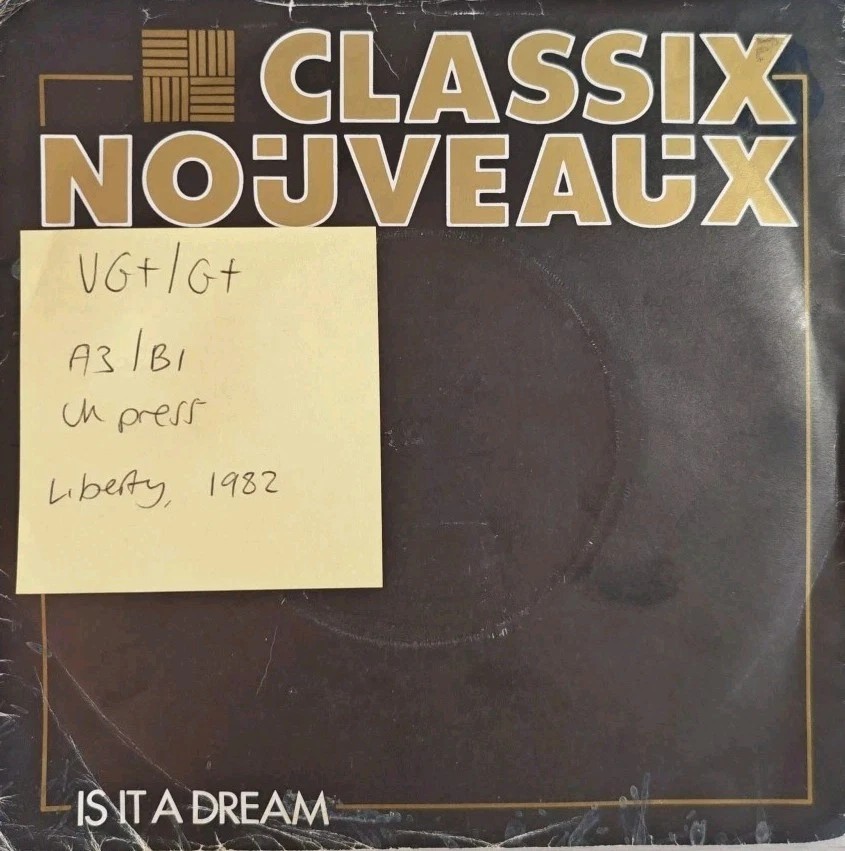 Classix Nouveaux Is It A Dream Vinyl Record 7" VG+/G+ BP 409 1982 sleeve Classix Nouveaux Is It A Dream Vinyl Record 7" VG+/G+ BP 409 1982 sleeve