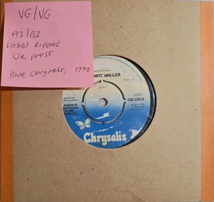 Frankie Miller Drunken Nights In The City Vinyl Record 7" VG/VG CHS 2255 1978 sleeve Frankie Miller Drunken Nights In The City Vinyl Record 7" VG/VG CHS 2255 1978 sleeve