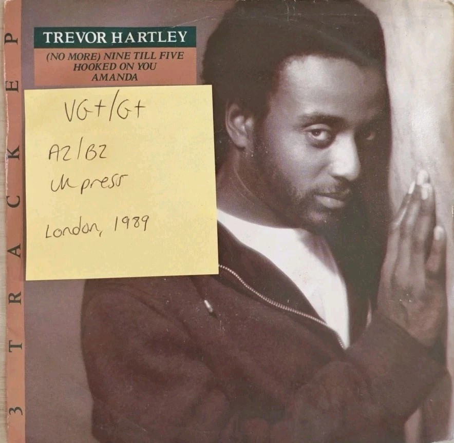 Trevor Hartley (No More) Nine Till Five Vinyl Record 7" VG+/G+ LON 216 1989 sleeve Trevor Hartley (No More) Nine Till Five Vinyl Record 7" VG+/G+ LON 216 1989 sleeve