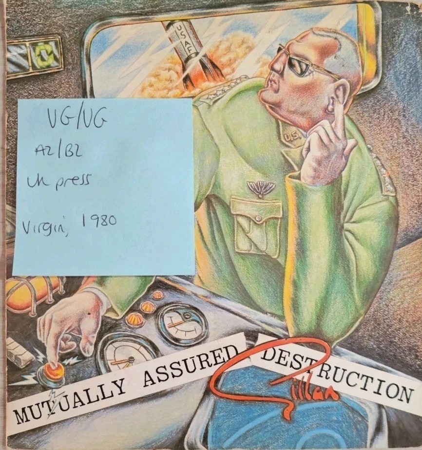 Gillan Mutually Assured Destruction Vinyl Record 7" VG/VG VSK 103 1980 sleeve Gillan Mutually Assured Destruction Vinyl Record 7" VG/VG VSK 103 1980 sleeve