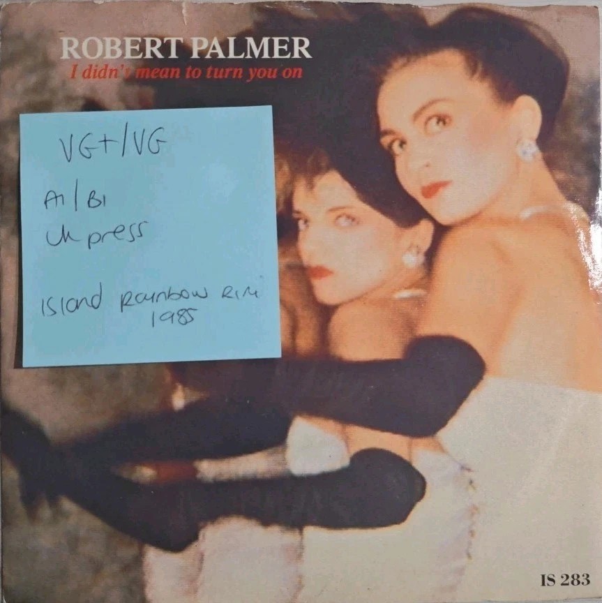 Robert Palmer I Didn't Mean To Turn You On Vinyl Record 7" VG+/VG IS 283 1985 sleeve Robert Palmer I Didn't Mean To Turn You On Vinyl Record 7" VG+/VG IS 283 1985 sleeve