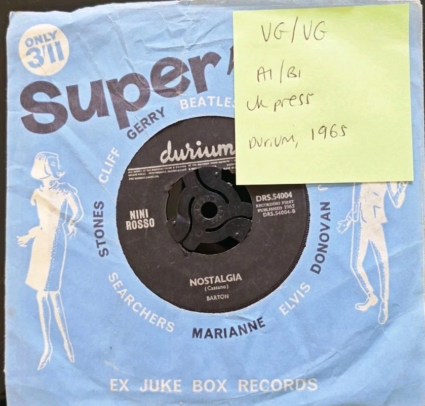 Nini Rosso Starlight Melody/Nostalgia Vinyl Record 7" VG/VG DRS54004 1965 sleeve Nini Rosso Starlight Melody/Nostalgia Vinyl Record 7" VG/VG DRS54004 1965 sleeve