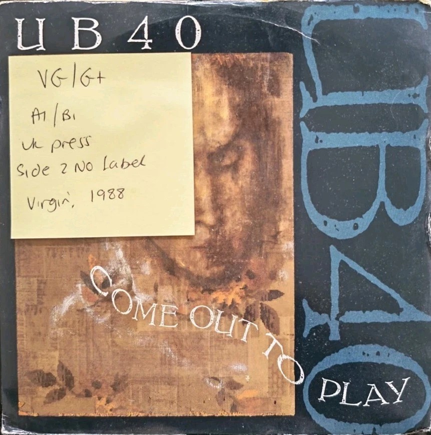 UB40 Come Out To Play Vinyl Record 7" VG/G+ DEP31 1988 sleeve UB40 Come Out To Play Vinyl Record 7" VG/G+ DEP31 1988 sleeve