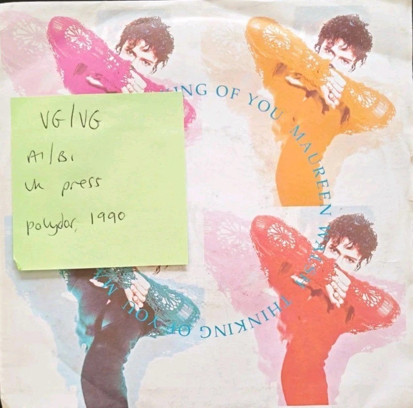 Maureen Walsh Thinking Of You Vinyl Record 7" VG/VG URB 55 1990 sleeve Maureen Walsh Thinking Of You Vinyl Record 7" VG/VG URB 55 1990 sleeve
