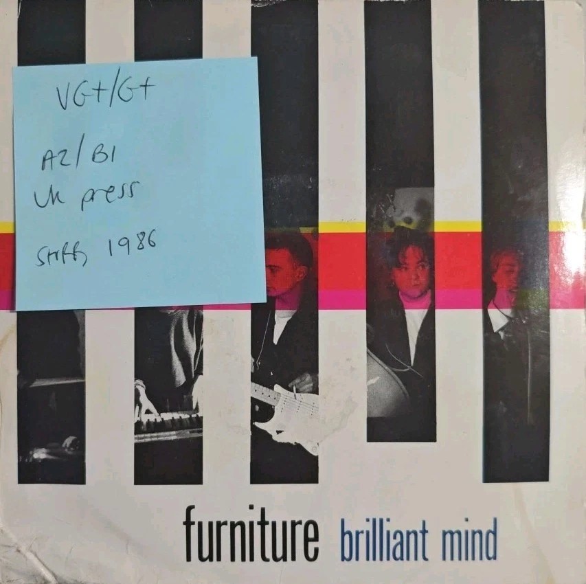 Furniture Brilliant Mind / To Gus Vinyl Record 7" VG+/G+ BUY251 sleeve Furniture Brilliant Mind / To Gus Vinyl Record 7" VG+/G+ BUY251 sleeve