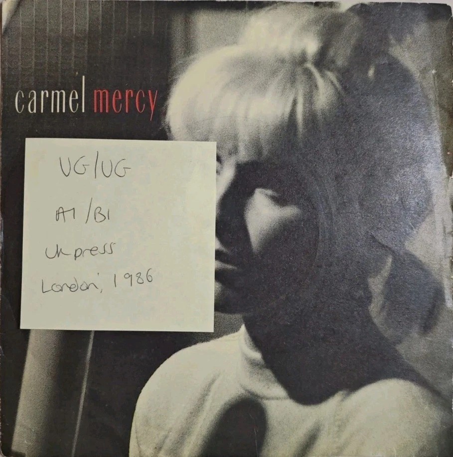Carmel Mercy Vinyl Record 7" VG/VG LON102 1986 sleeve Carmel Mercy Vinyl Record 7" VG/VG LON102 1986 sleeve